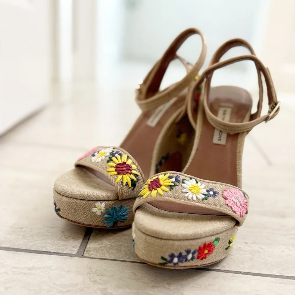 Tabitha Simmons - Calla Meadow Canvas Espadrilles - size 9.5 - Excellent Cond.